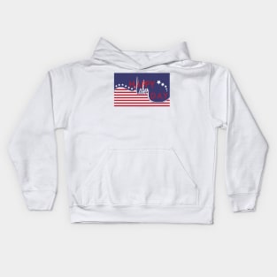 Happy Labor Day with USA Flag Illustration Kids Hoodie